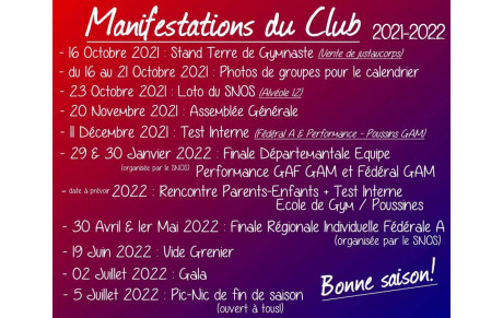 A vos agendas !